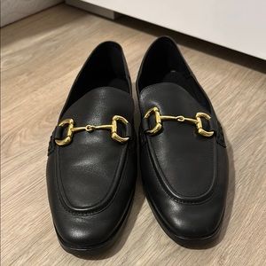 Black Loafers with Gold Buckle NWOT